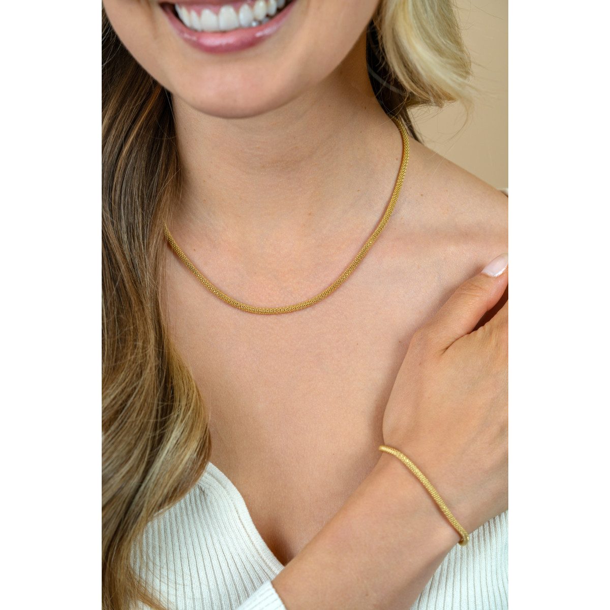 Zinzi ZIC2765G goudkleurige schakelketting fijne schakels 3 mm breed - Lengte 42 cm
