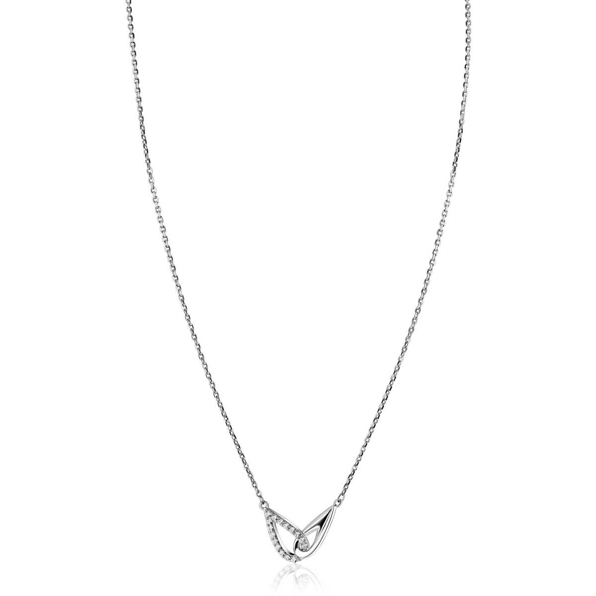 Zinzi ZIC2768 zilveren ketting met twee druppel hangers 7.3 mm breed - Lengte 42-45 cm