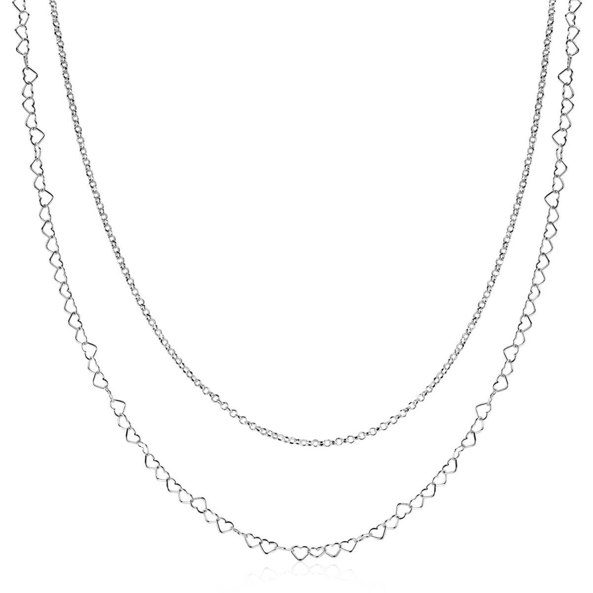 Zinzi ZIC2775 zilveren jasseronketting met hartschakels 5.3 mm breed - Lengte 40-45 cm