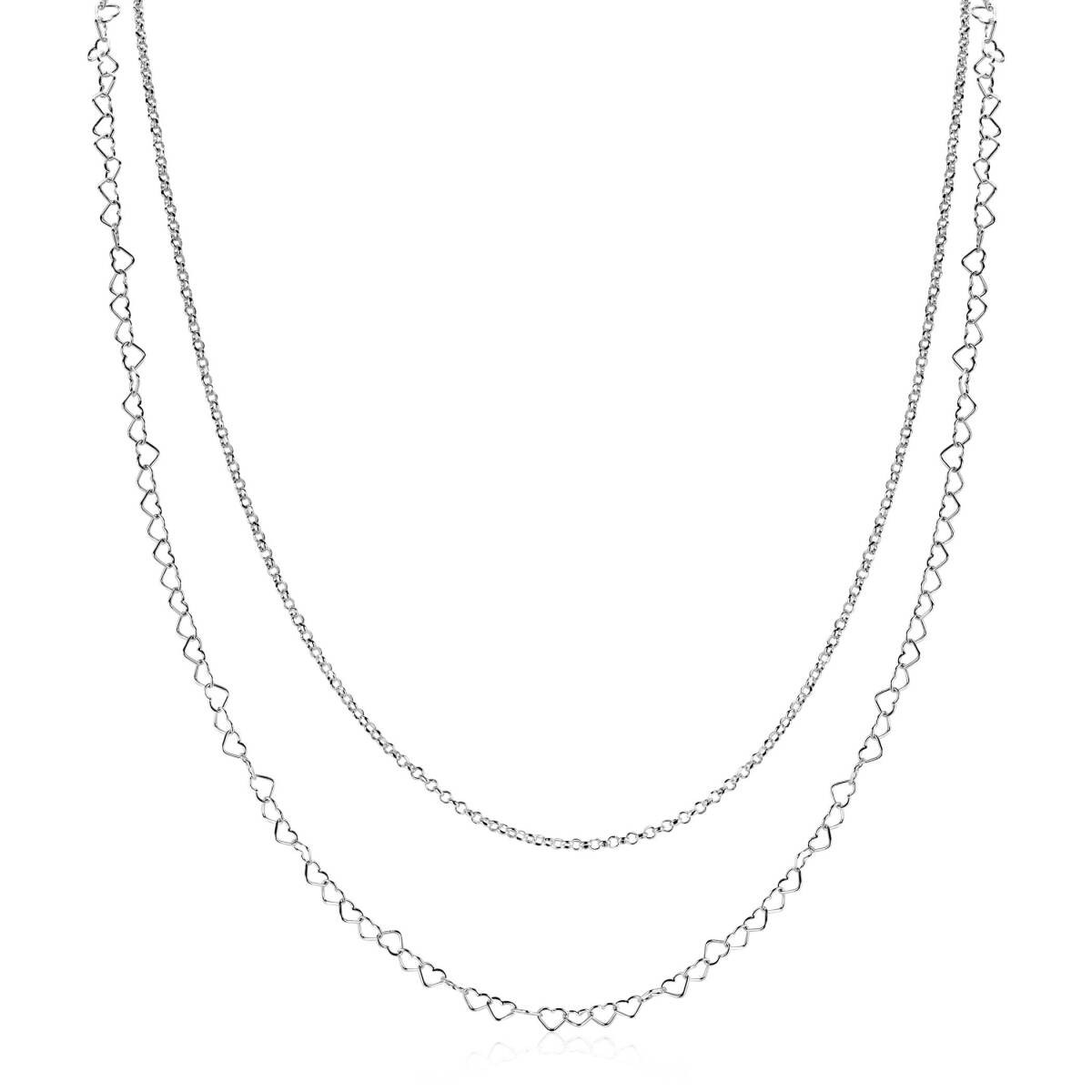 Zinzi ZIC2775 zilveren jasseronketting met hartschakels 5.3 mm breed - Lengte 40-45 cm