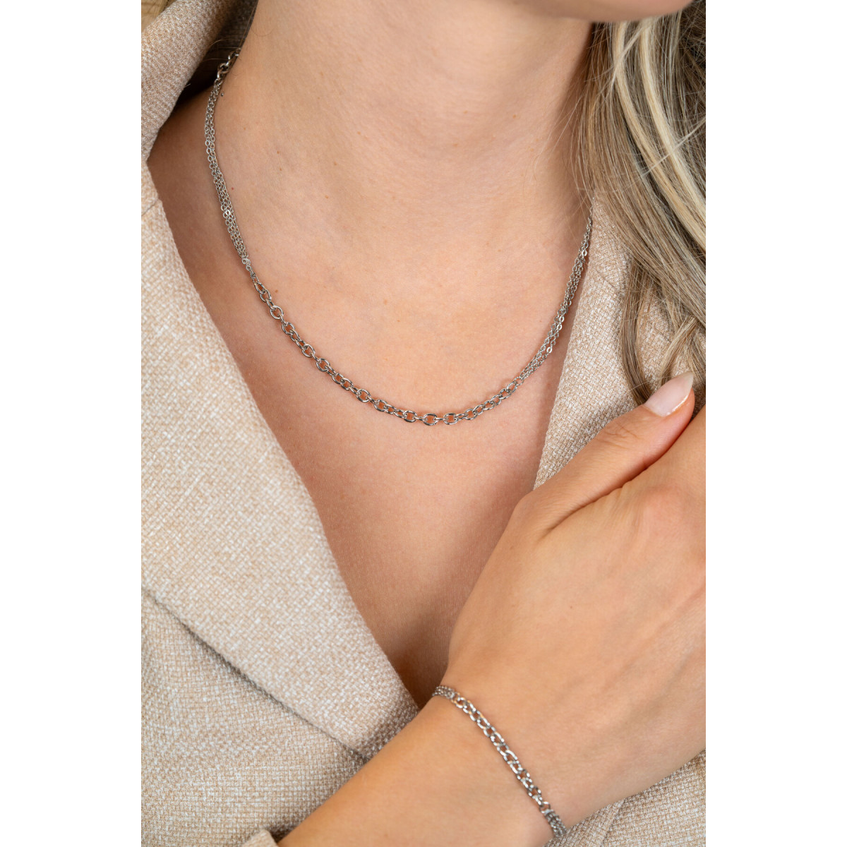 Zinzi ZIC2781 925 zilveren jasseron schakelketting 4.2 mm breed - Lengte 42-47 cm