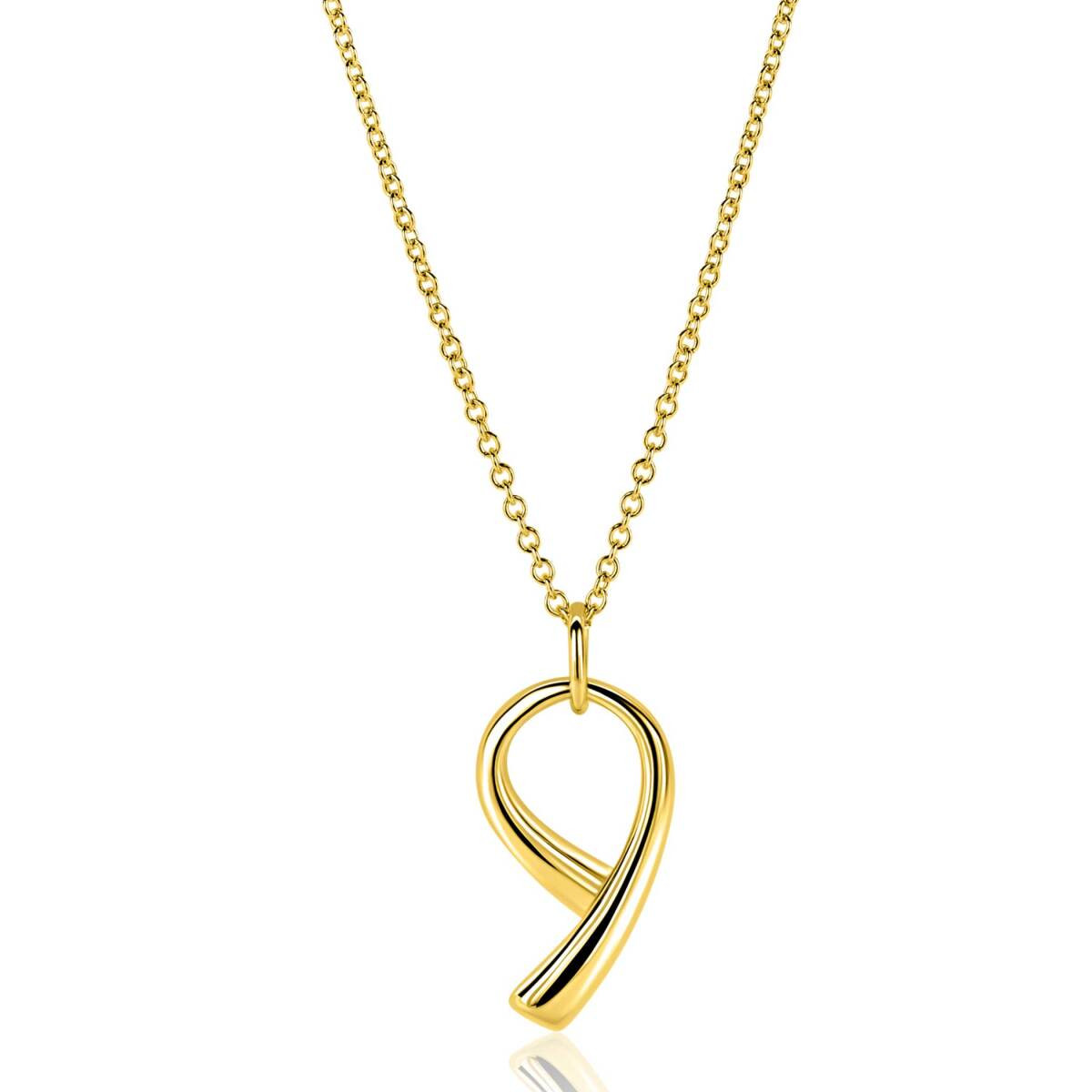 Zinzi ZIC2786G goudkleurige ketting met abstracte hanger 18.5 mm breed - Lengte 42-47 cm