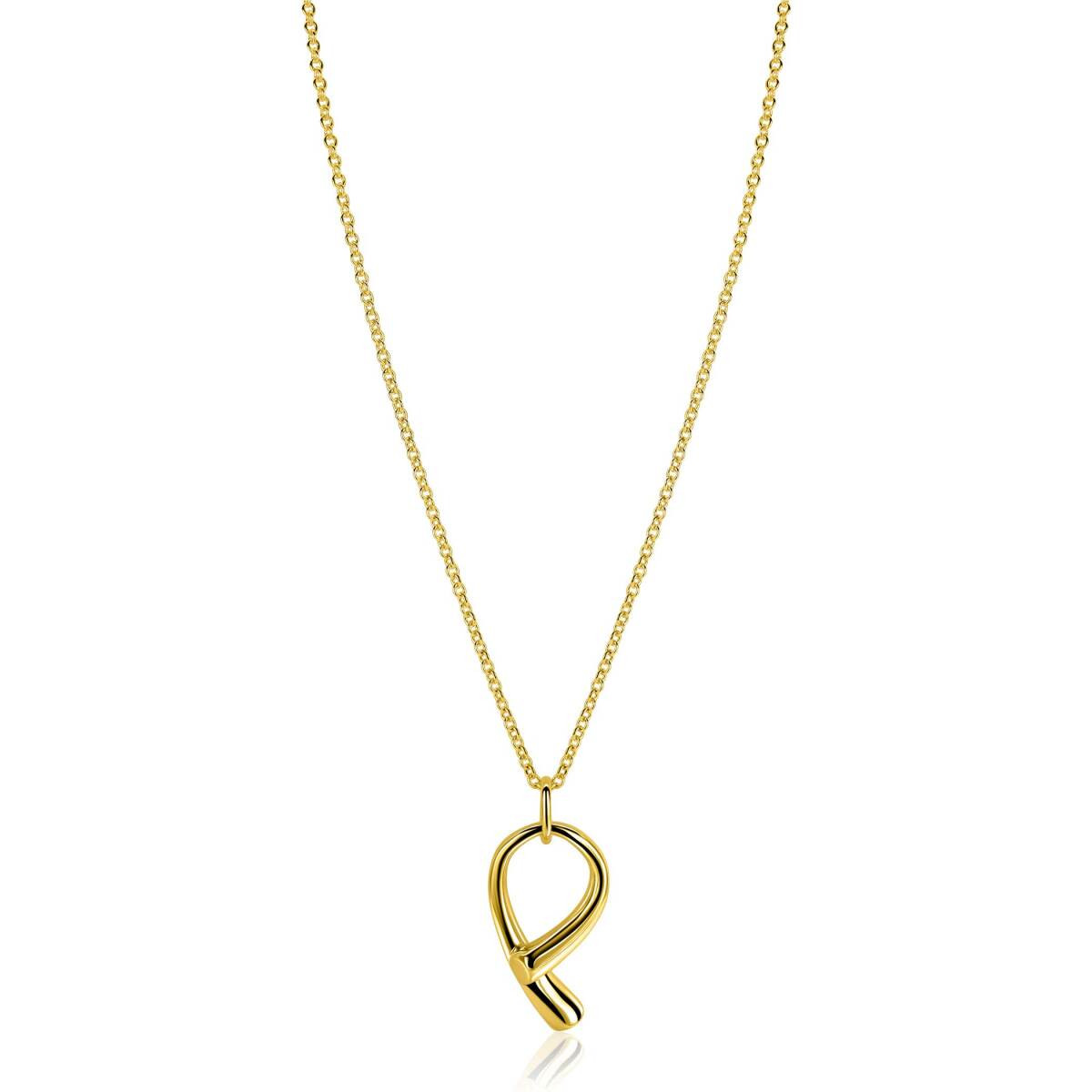 Zinzi ZIC2786G goudkleurige ketting met abstracte hanger 18.5 mm breed - Lengte 42-47 cm