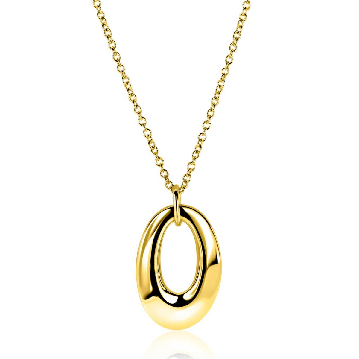 Zinzi ZIC2787G goudkleurige ketting met hanger ovaal 21 mm breed - Lengte 42-47 cm