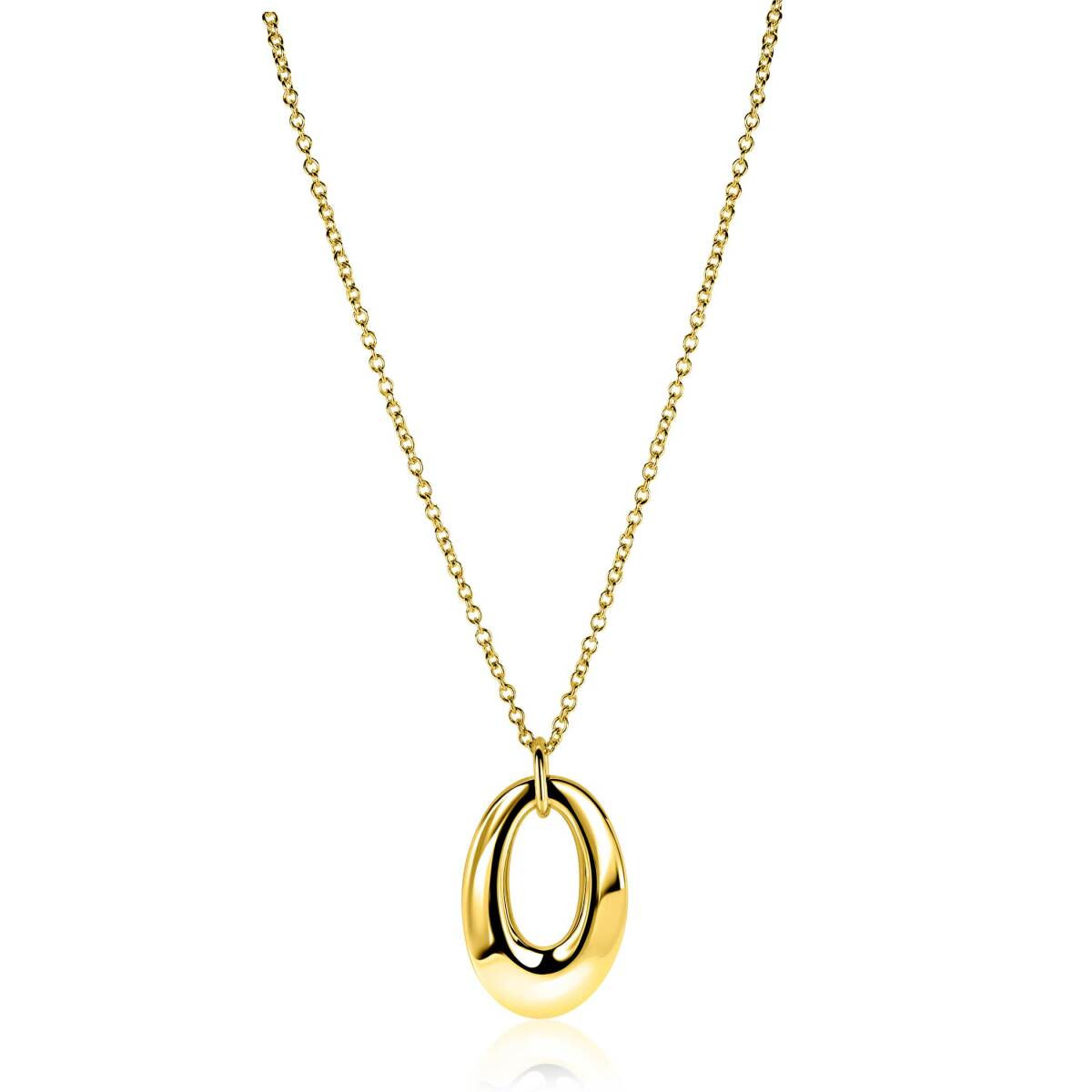 Zinzi ZIC2787G goudkleurige ketting met hanger ovaal 21 mm breed - Lengte 42-47 cm