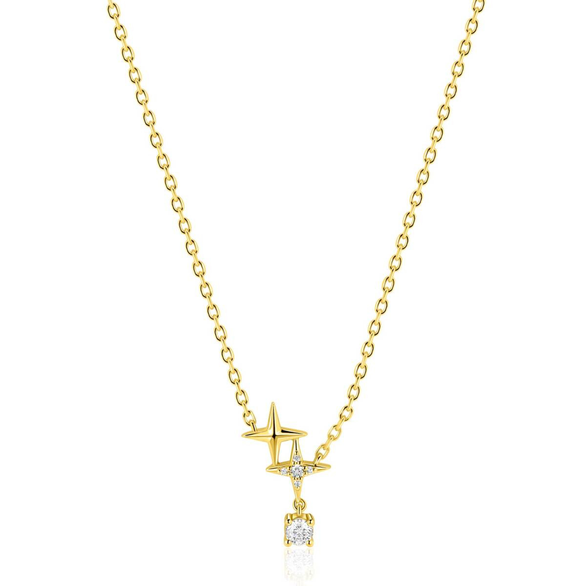 Zinzi ZIC2837 goudkleurige ketting met hanger ster 18 mm breed - Lengte 42-45 cm