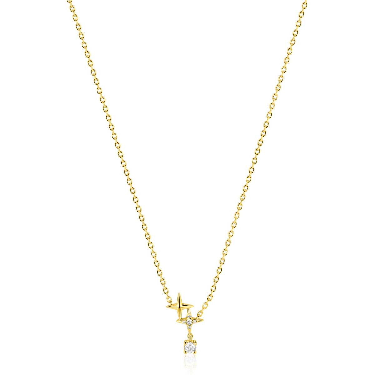 Zinzi ZIC2837 goudkleurige ketting met hanger ster 18 mm breed - Lengte 42-45 cm
