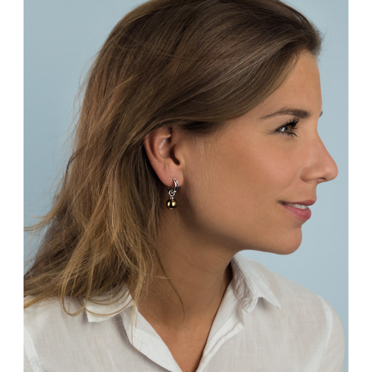 Zinzi ZICH266BR 925 zilveren oorbedels met imitatieparels 10 mm breed - zonder oorringen