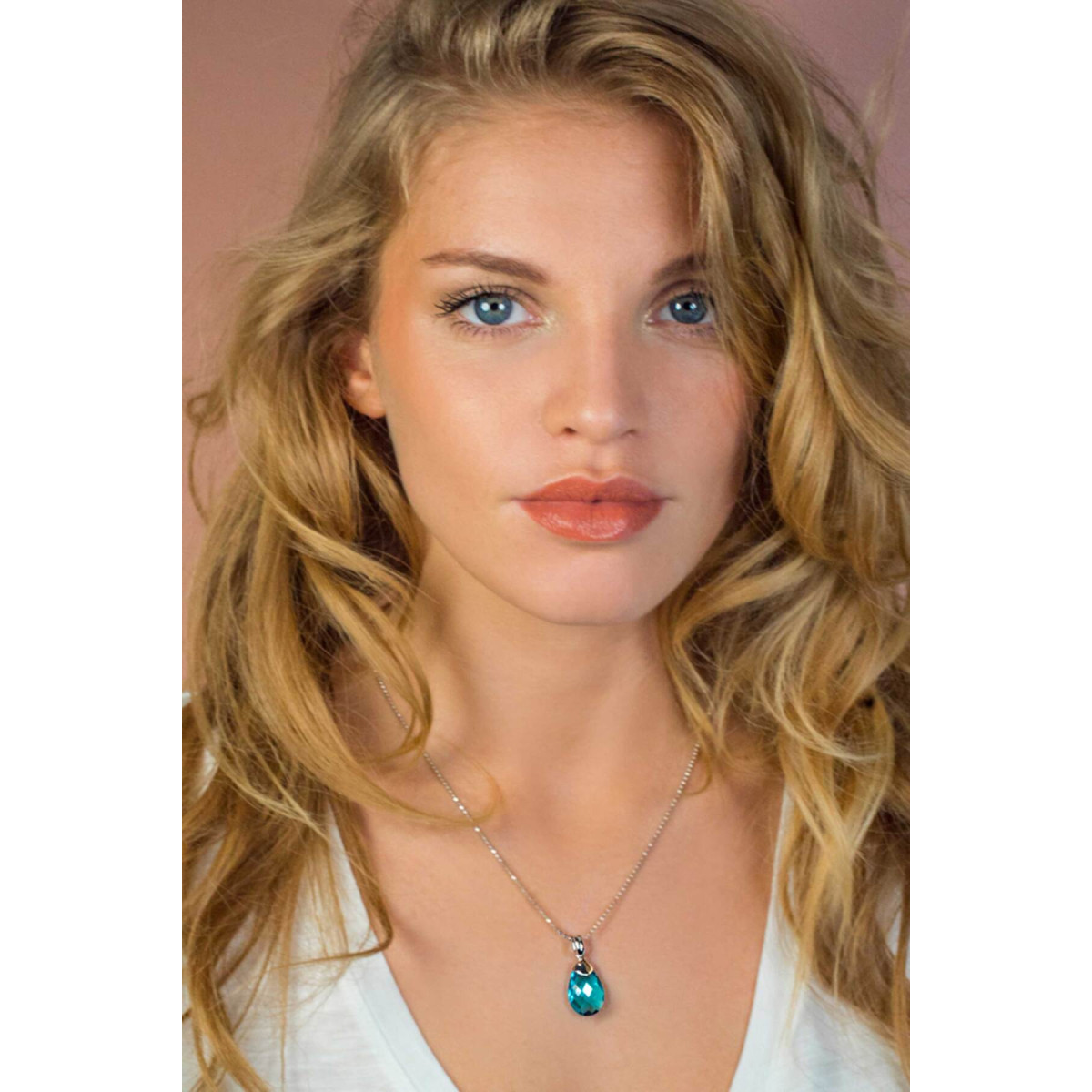 Zinzi ZIH1171T zilveren hanger met turquoise steen in druppel vorm 12 mm breed - Hoogte 28 mm
