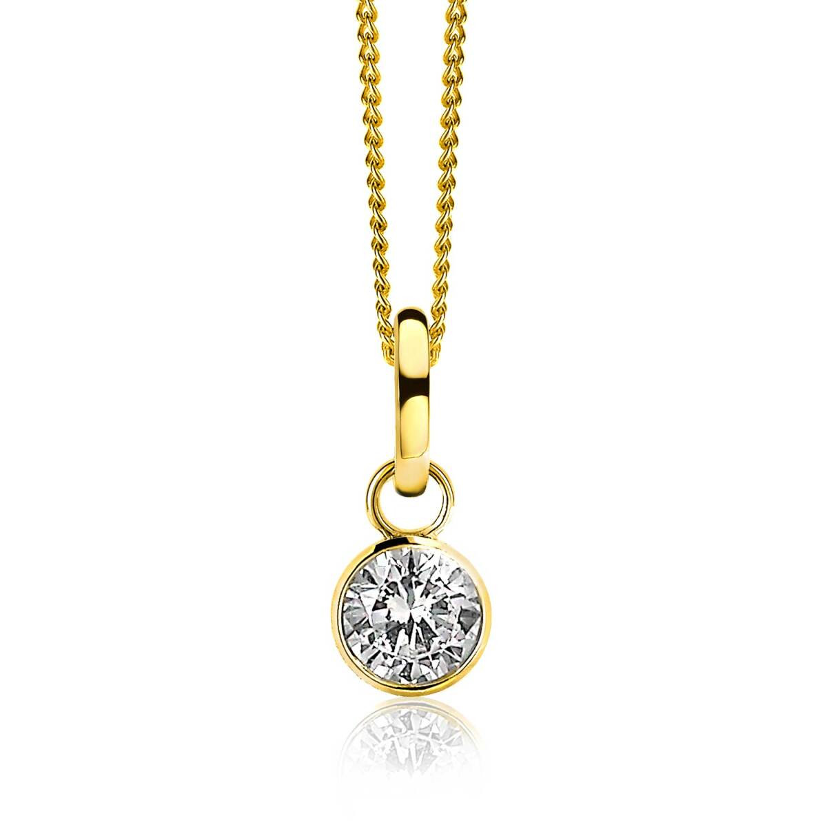 Zinzi ZIH1CHG glanzende gold plated hanger met bolvorm 2.3 mm breed - Hoogte 13 mm
