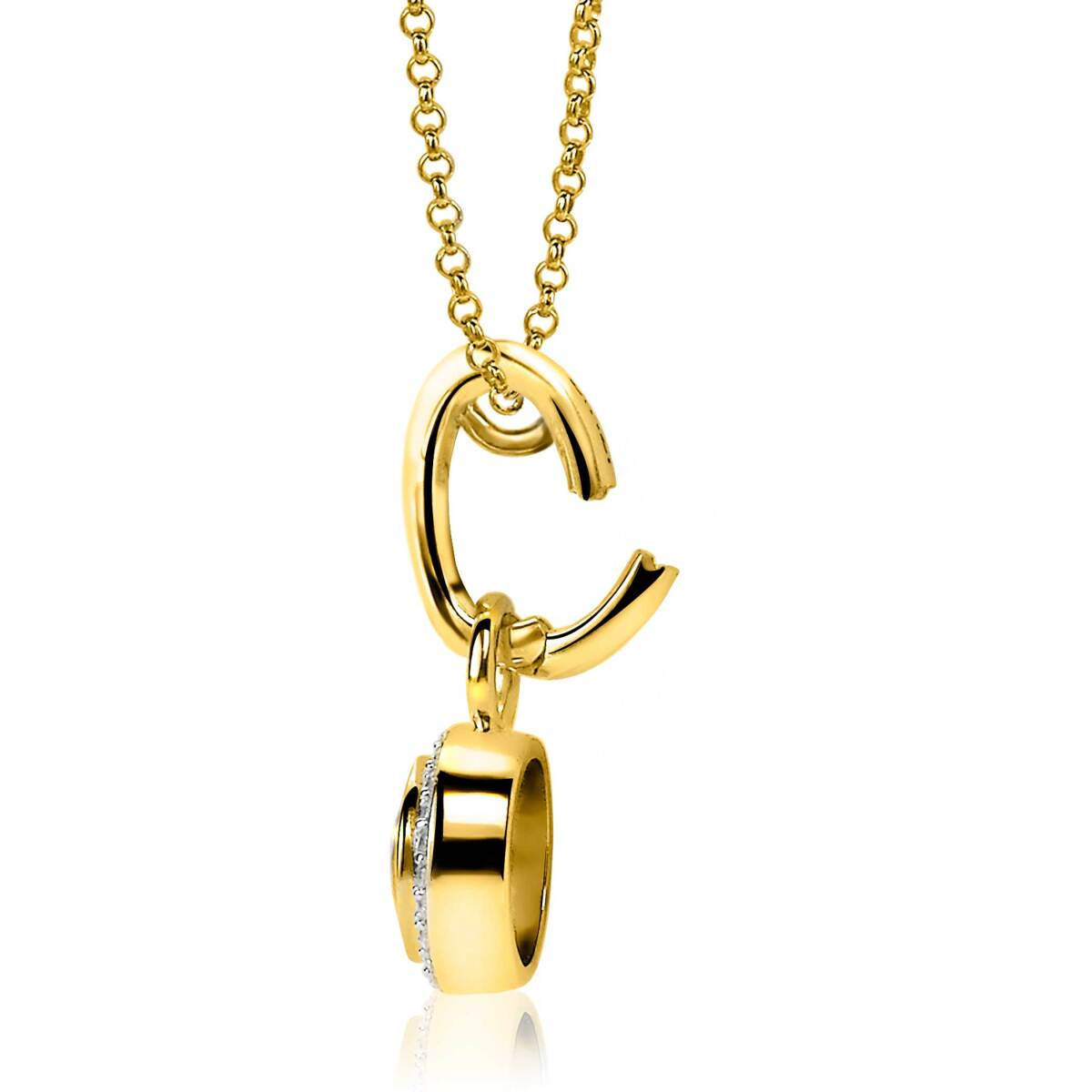 Zinzi ZIH1CHG glanzende gold plated hanger met bolvorm 2.3 mm breed - Hoogte 13 mm