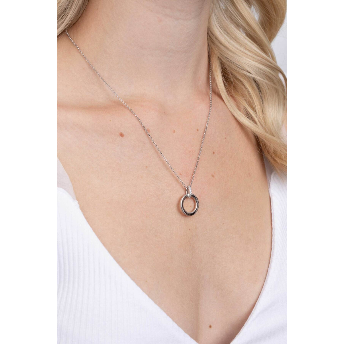 Zinzi ZIH2060 zilveren hanger met zirkonia en bedeltjes 17 mm breed - Hoogte 22.5 mm