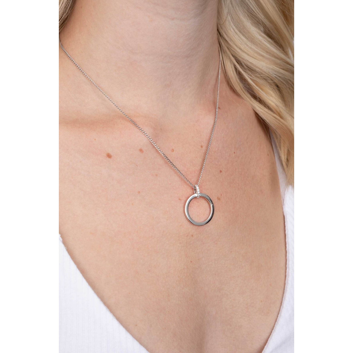 Zinzi ZIH2061 zilveren hanger met transparante zirkonia briljant geslepen 21.5 mm breed - Hoogte 28 mm