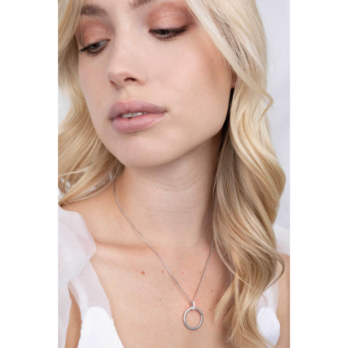Zinzi ZIH2061 zilveren hanger met transparante zirkonia briljant geslepen 21.5 mm breed - Hoogte 28 mm
