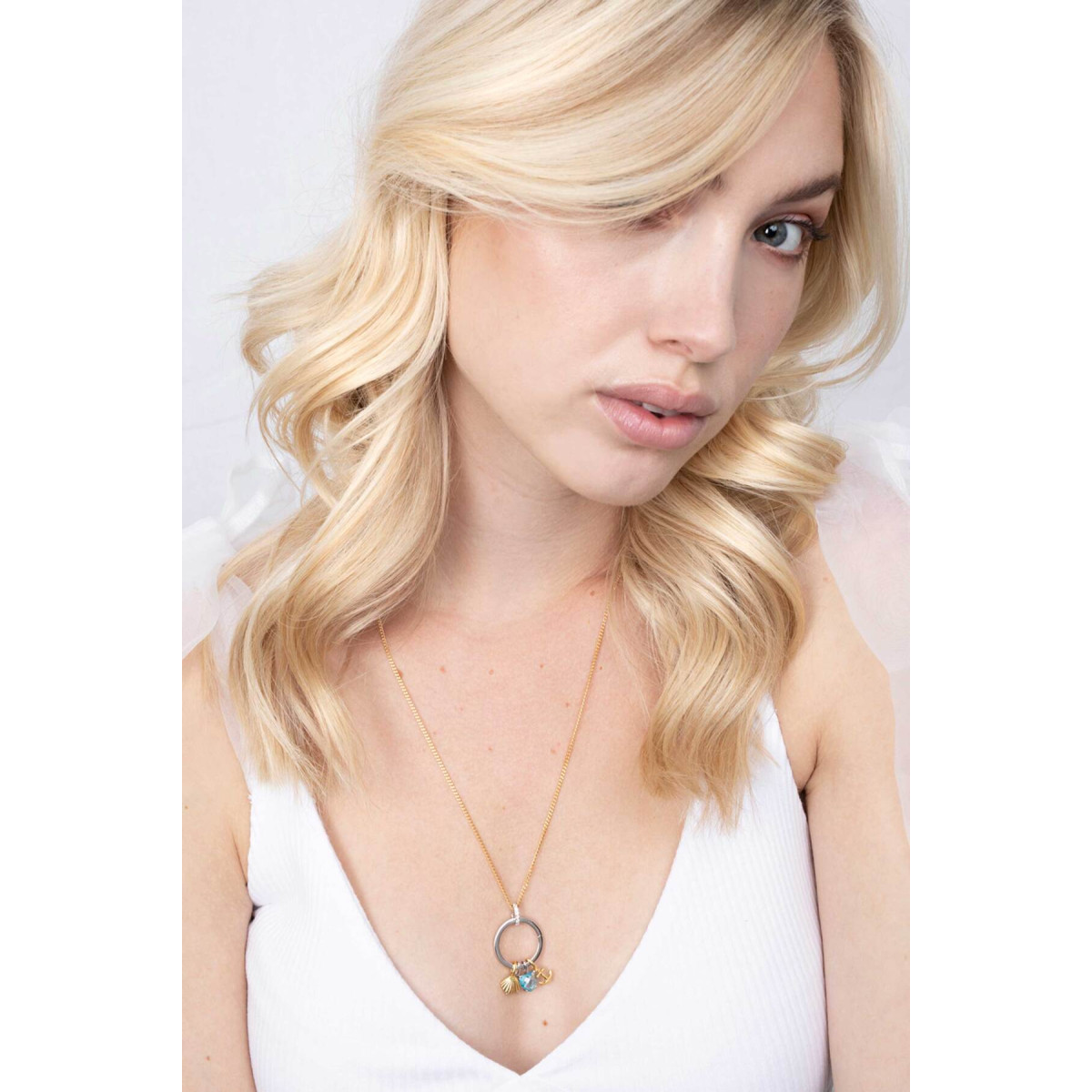 Zinzi ZIH2061 zilveren hanger met transparante zirkonia briljant geslepen 21.5 mm breed - Hoogte 28 mm