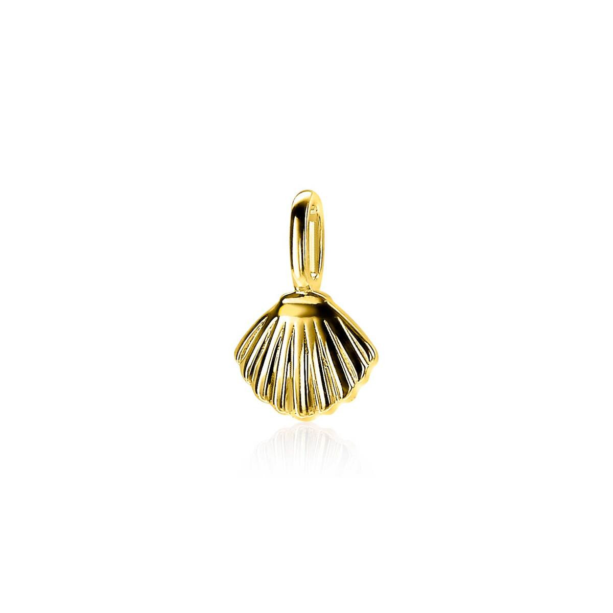 Zinzi ZIH2062G goudkleurige glanzende hanger met schelp 8.9 mm breed - Hoogte 13.5 mm