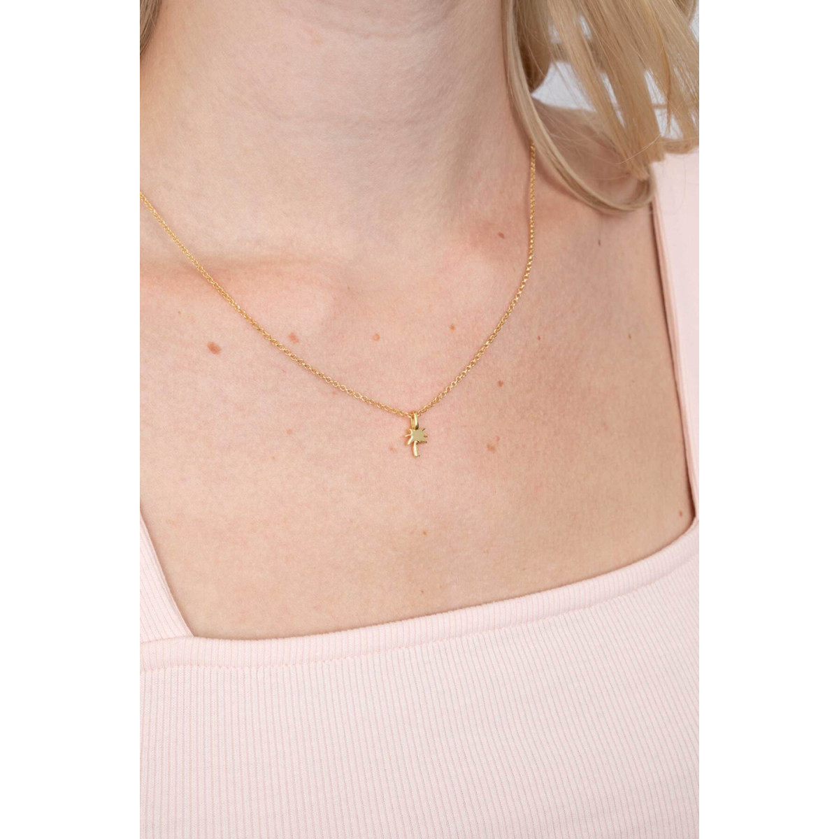 Zinzi ZIH2069G gold plated hanger in palmboom vorm glanzend 7.2 mm breed - Hoogte 13 mm