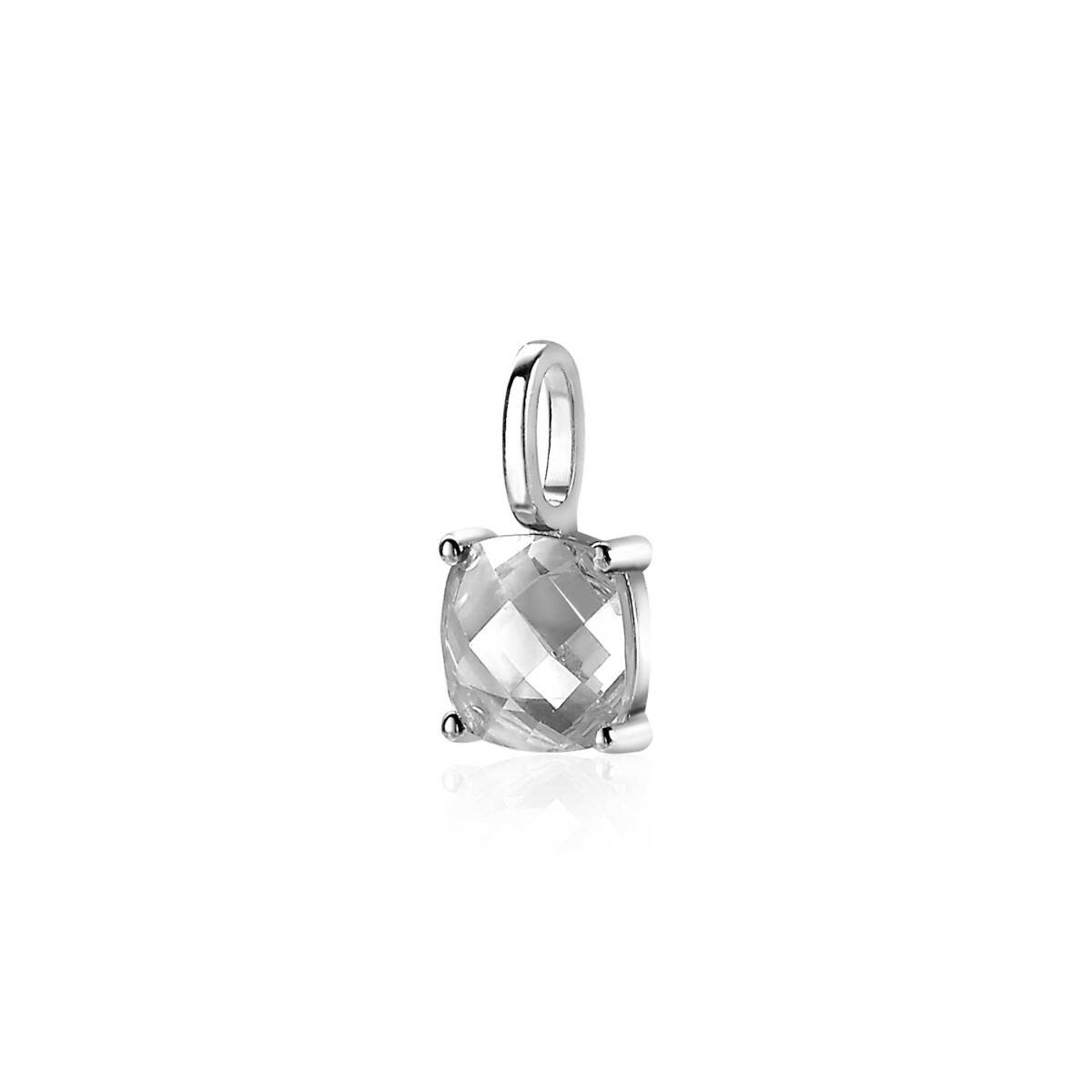 Zinzi ZIH2073 925 zilveren hanger met cushion geslepen zirkonia 7 mm breed - Hoogte 13.5 mm
