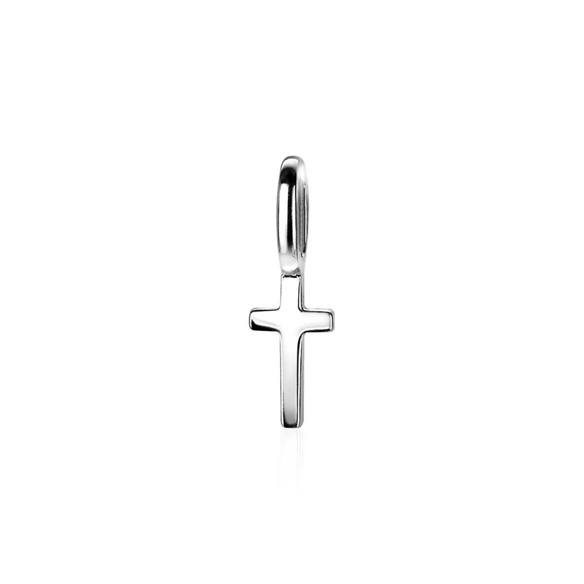 Zinzi ZIH2082 925 zilveren kruis hanger glanzend 4.5 mm breed - Hoogte 14 mm