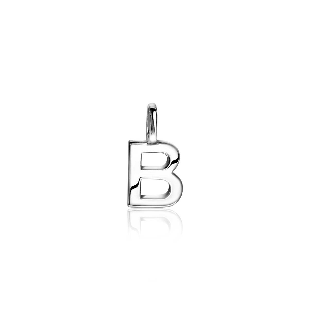 Zinzi ZIH2140B zilveren letterhanger B met bolletjesketting en glanzende afwerking