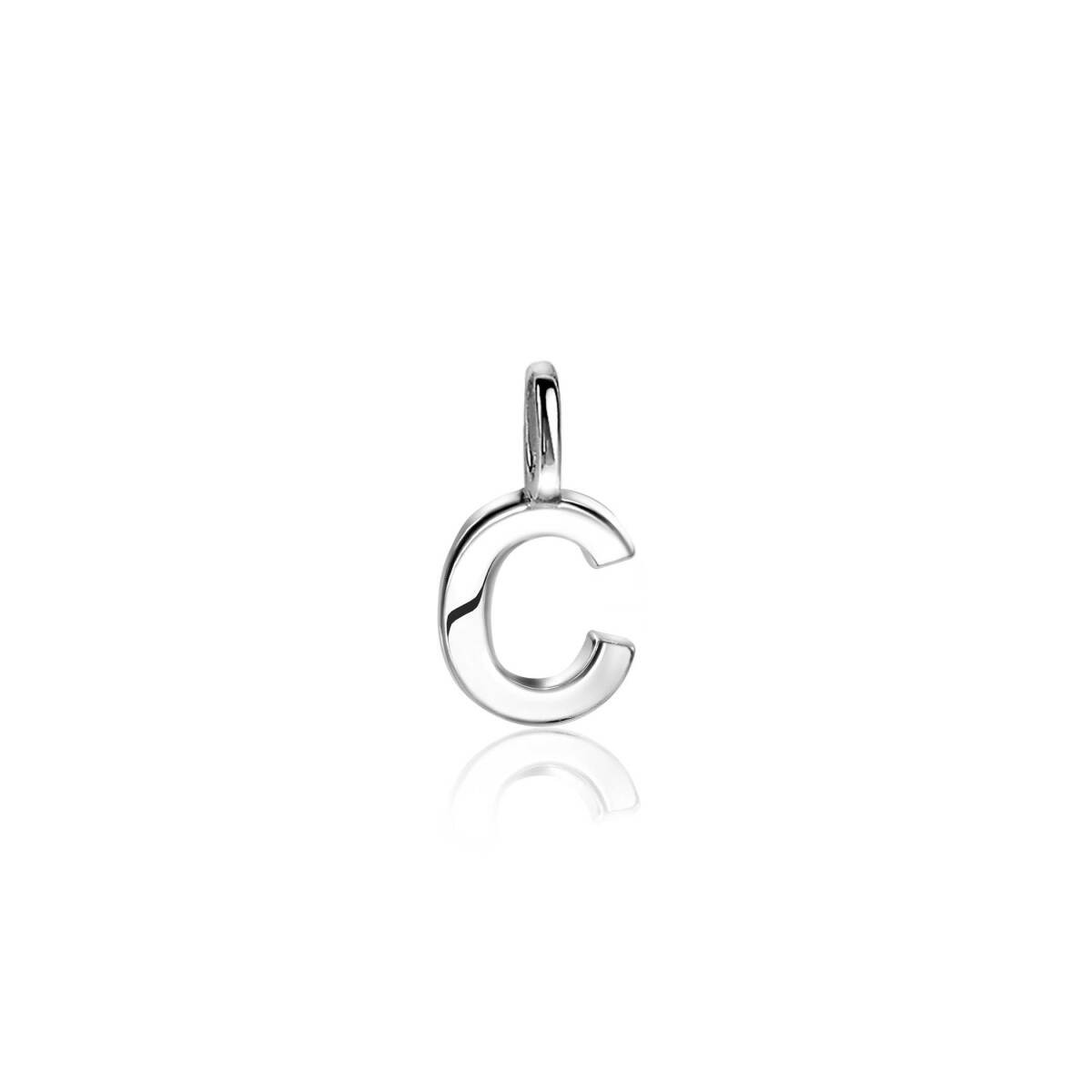 Zinzi ZIH2140C zilveren letterhanger C glanzend zonder stenen 9 mm breed