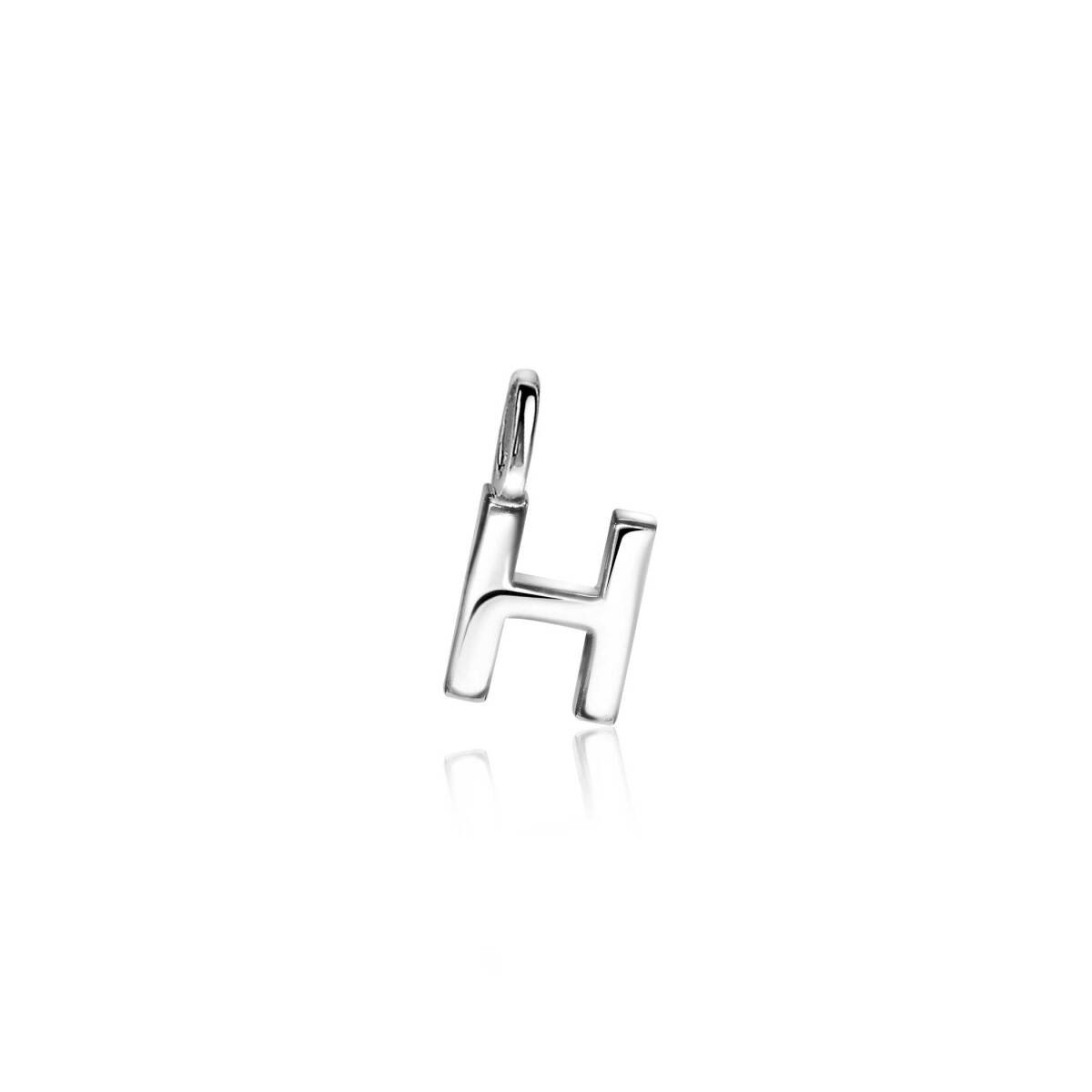 Zinzi ZIH2140H zilveren hanger met letter H en glanzende afwerking