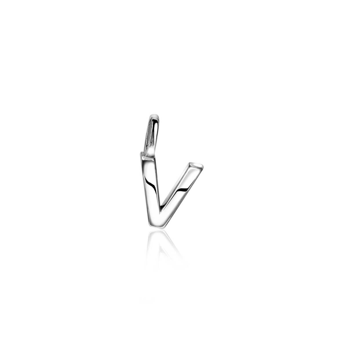 Zinzi ZIH2140V zilveren letterhanger V-vorm met glanzende bolletjesketting