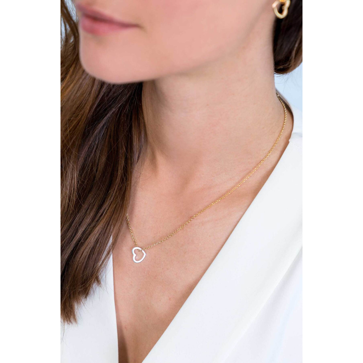 Zinzi ZIH2197 zilveren hartjes hanger met ronde schakelketting 12.5 mm breed - Hoogte 11 mm