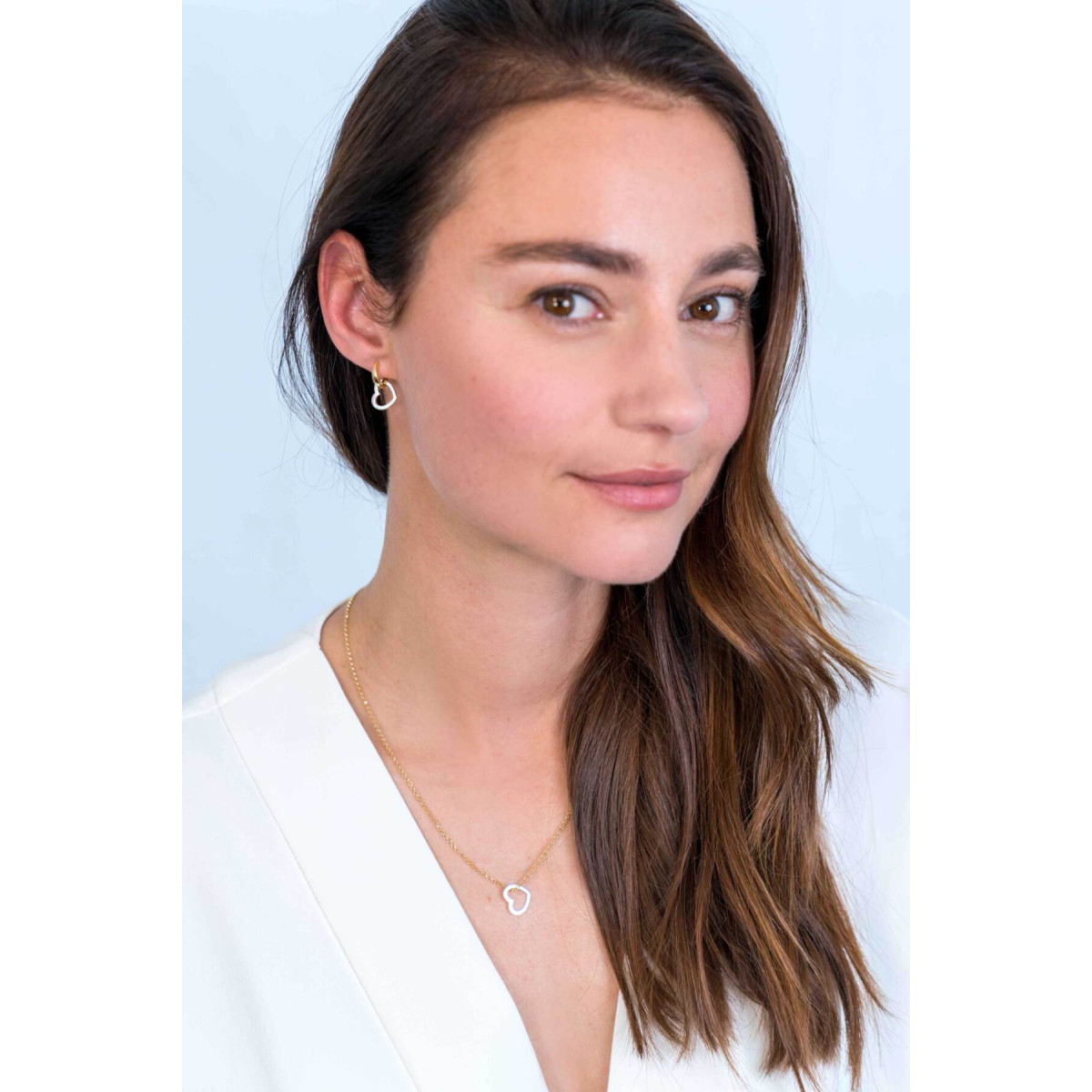 Zinzi ZIH2197 zilveren hartjes hanger met ronde schakelketting 12.5 mm breed - Hoogte 11 mm