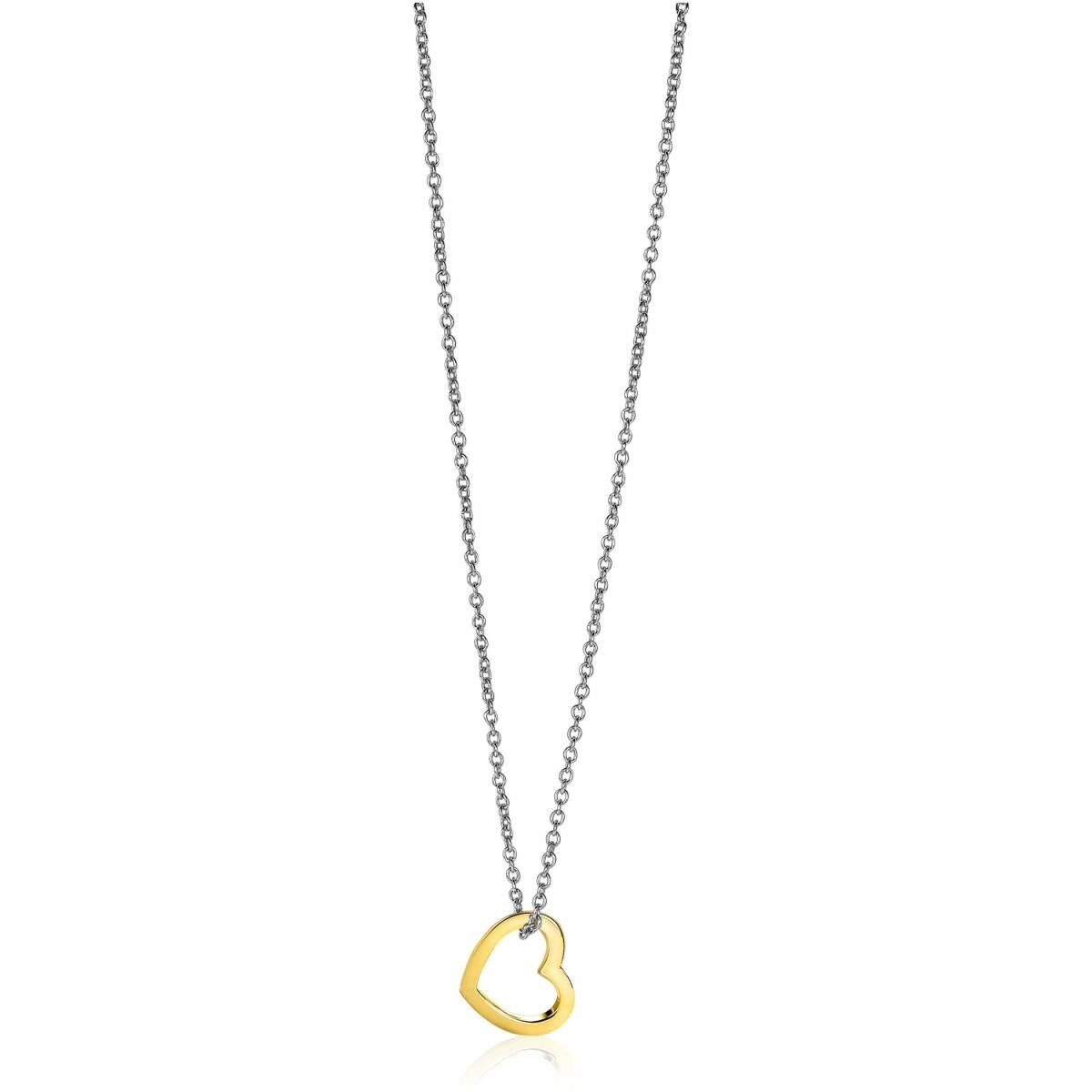 Zinzi ZIH2197G glanzende gold plated hartjes hanger 12.5 mm breed - Hoogte 11 mm
