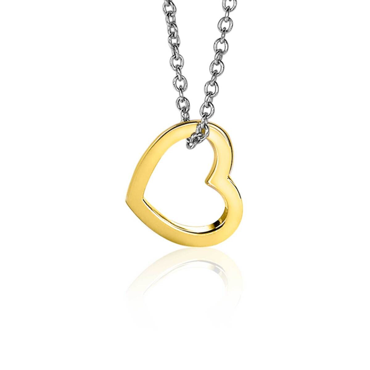 Zinzi ZIH2197G glanzende gold plated hartjes hanger 12.5 mm breed - Hoogte 11 mm