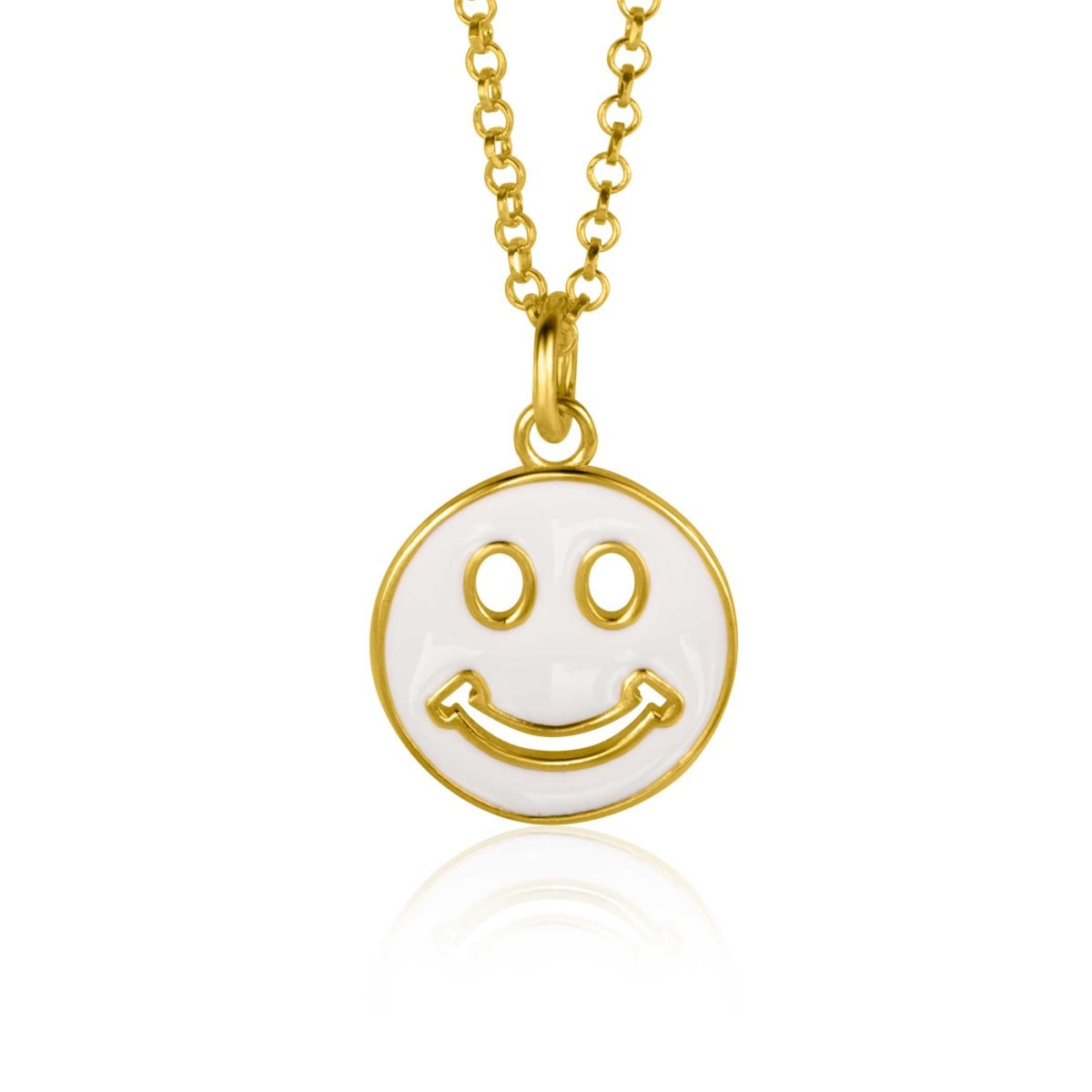 Zinzi ZIH2312W Gold plated hanger met smiley gezicht zonder steen - Hoogte 22 mm
