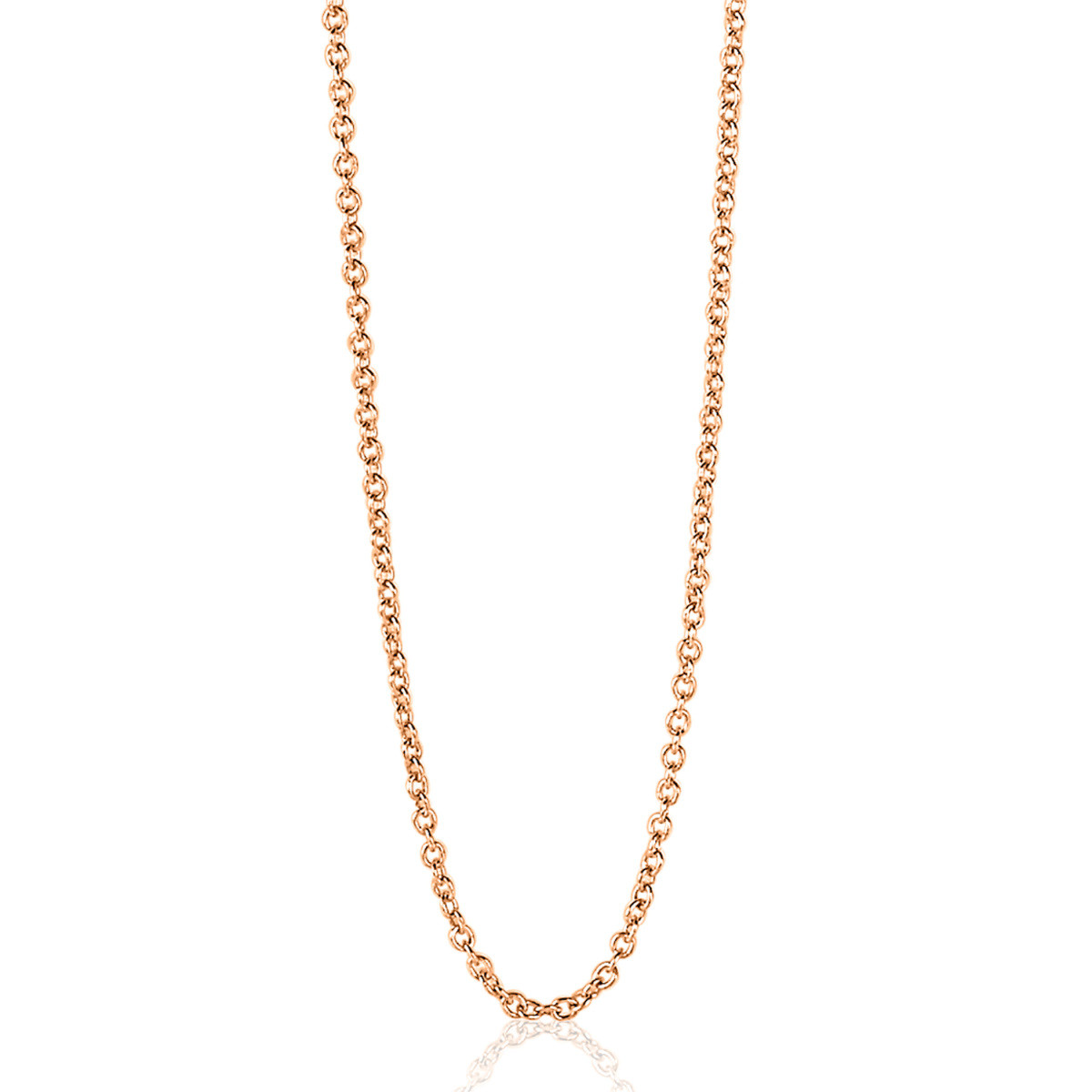 Zinzi ZILC-A60R rosékleurige anker schakelketting 1.4 mm breed - Lengte 60-63 cm