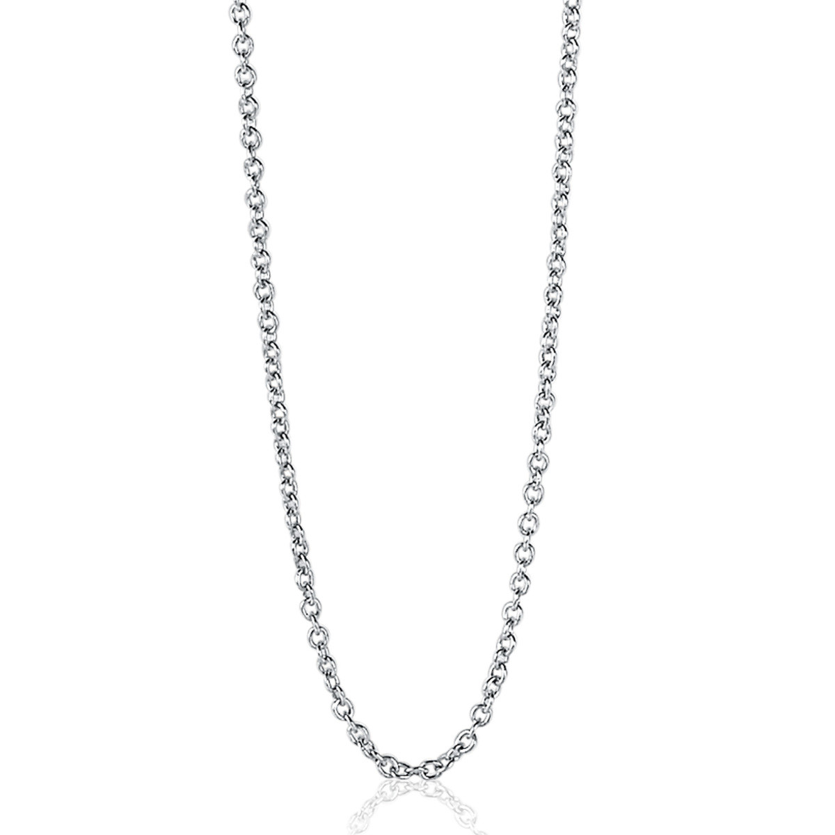 Zinzi ZILC-A80 zilveren anker schakelketting 1.4 mm breed - Lengte 80-83 cm