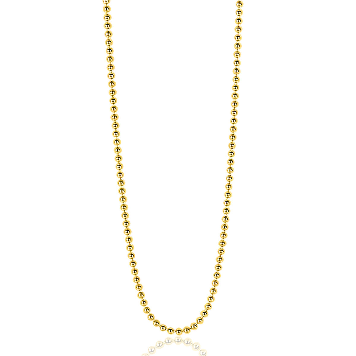 Zinzi ZILC-B42G goudkleurige ketting met glanzende bolletjes 1 mm breed - Lengte 42-45 cm