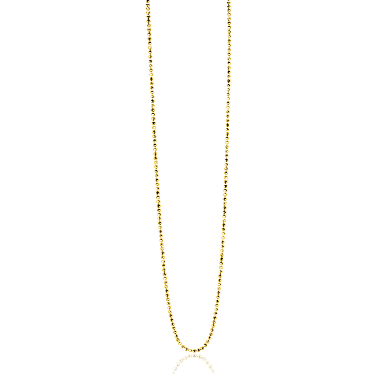 Zinzi ZILC-B42G goudkleurige ketting met glanzende bolletjes 1 mm breed - Lengte 42-45 cm