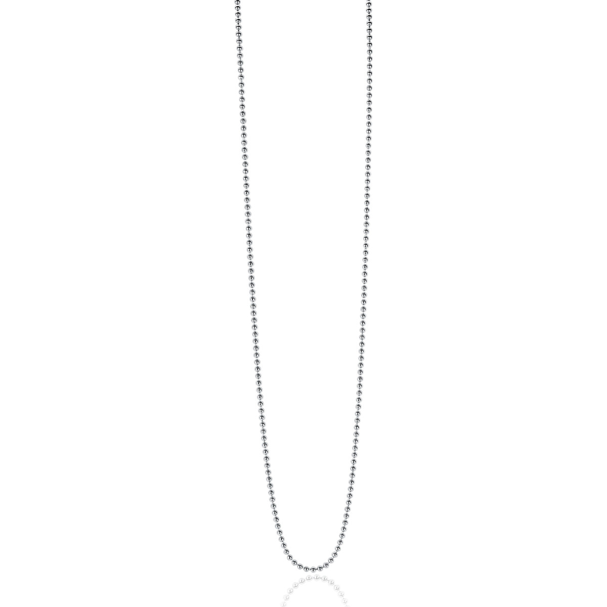 Zinzi ZILC-B80 zilveren ketting zonder hanger rond 1 mm breed - Lengte 80-83 cm