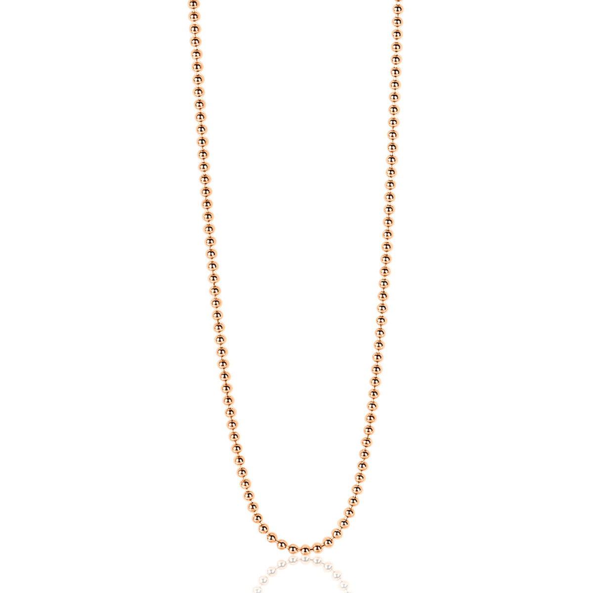 Zinzi ZILC-B90R rose gold plated ronde schakelketting 1 mm breed - Lengte 90-93 cm