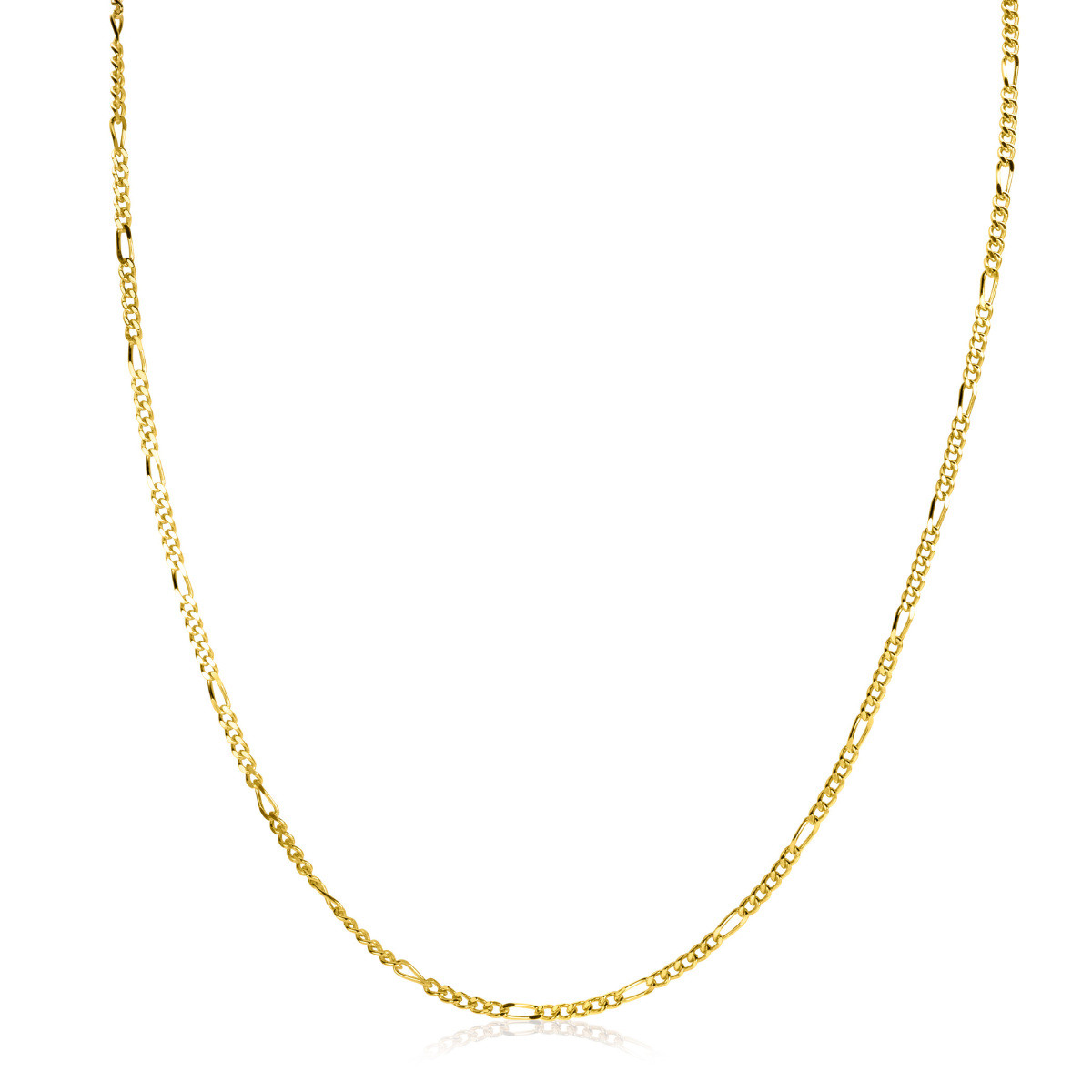 Zinzi ZILC-F80G gold plated figaro schakelketting 1.7 mm breed - Lengte 80-83 cm