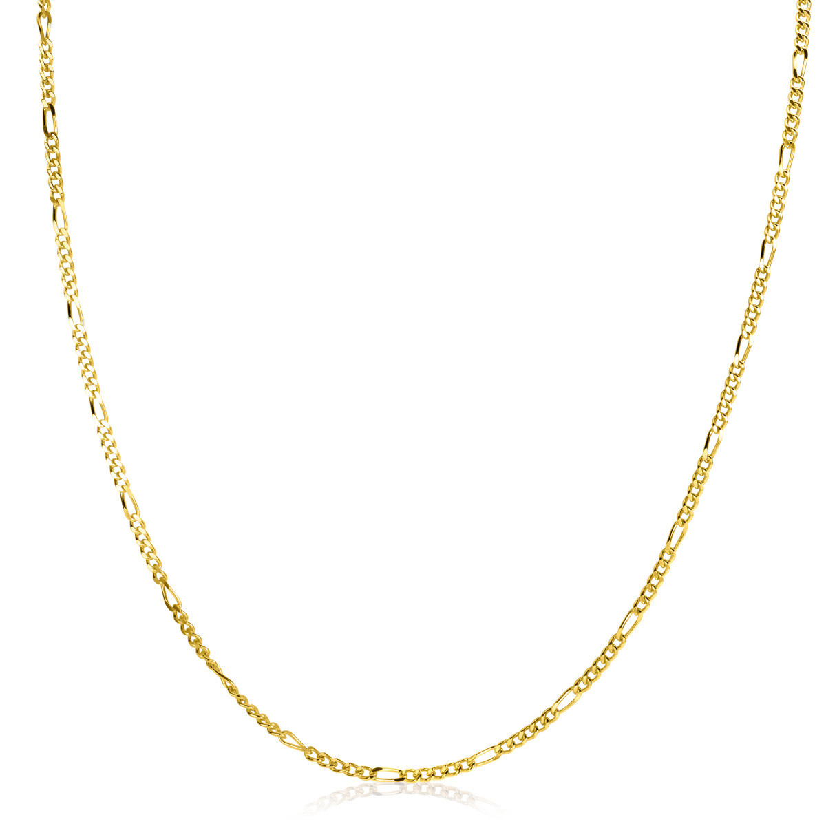 Zinzi ZILC-F80G gold plated figaro schakelketting 1.7 mm breed - Lengte 80-83 cm