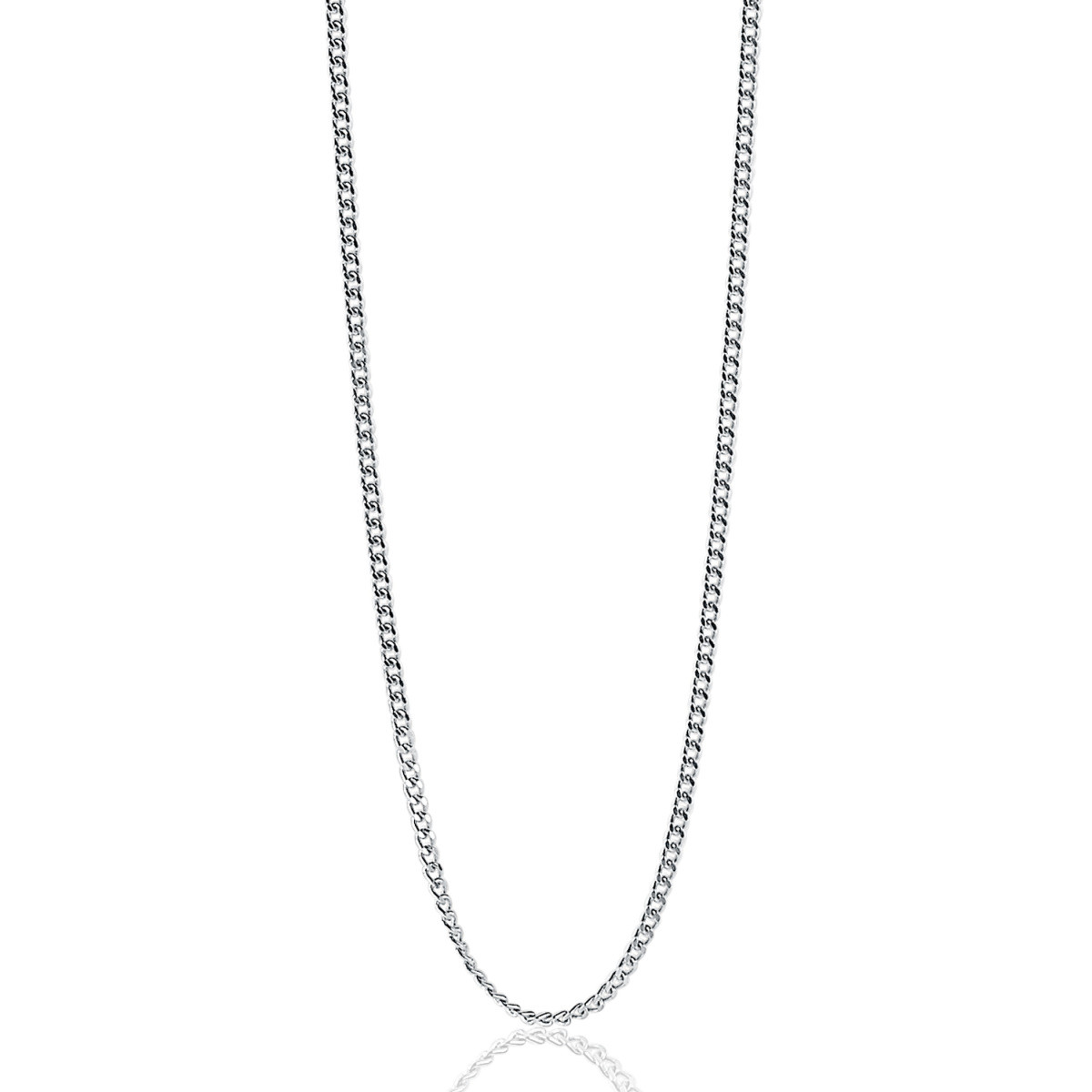 Zinzi ZILC-G70 zilveren ketting voor hanger gourmet 1.6 mm breed - Lengte 70-73 cm