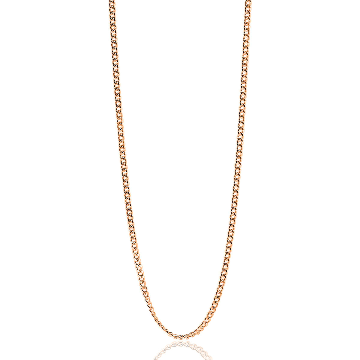 Zinzi ZILC-G70R rosékleurige gourmet ketting voor hanger 1.6 mm breed - Lengte 70-73 cm