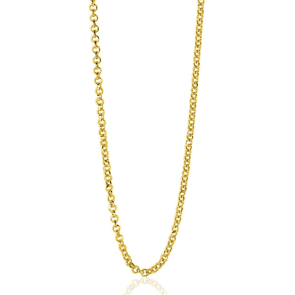 Zinzi ZILC-J70G gold plated jasseron schakelketting 0.3 mm breed - Lengte 70-73 cm