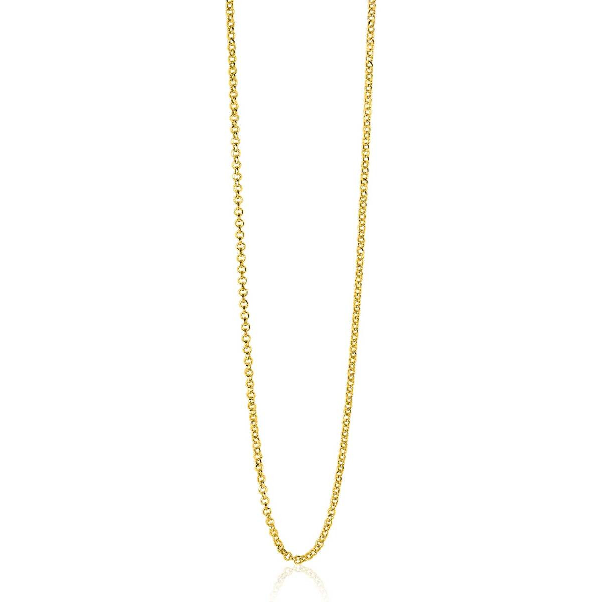 Zinzi ZILC-J70G gold plated jasseron schakelketting 0.3 mm breed - Lengte 70-73 cm