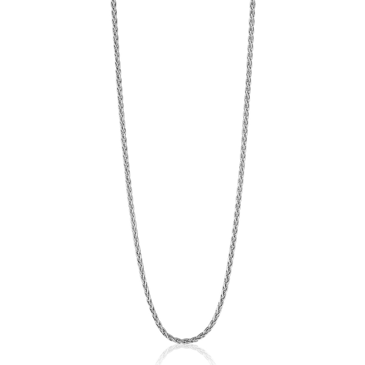 Zinzi ZILC-P45 zilveren vossenstaart ketting 1.1 mm breed - Lengte 45-48 cm