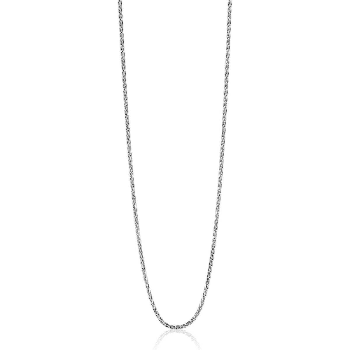 Zinzi ZILC-P45 zilveren vossenstaart ketting 1.1 mm breed - Lengte 45-48 cm