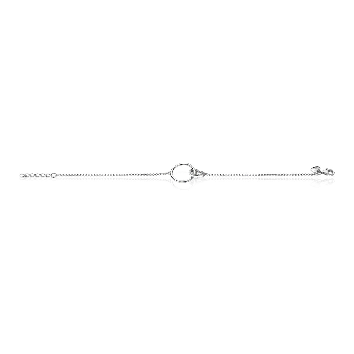 Zinzi zilveren jasseron armband met hartje ZIA1483