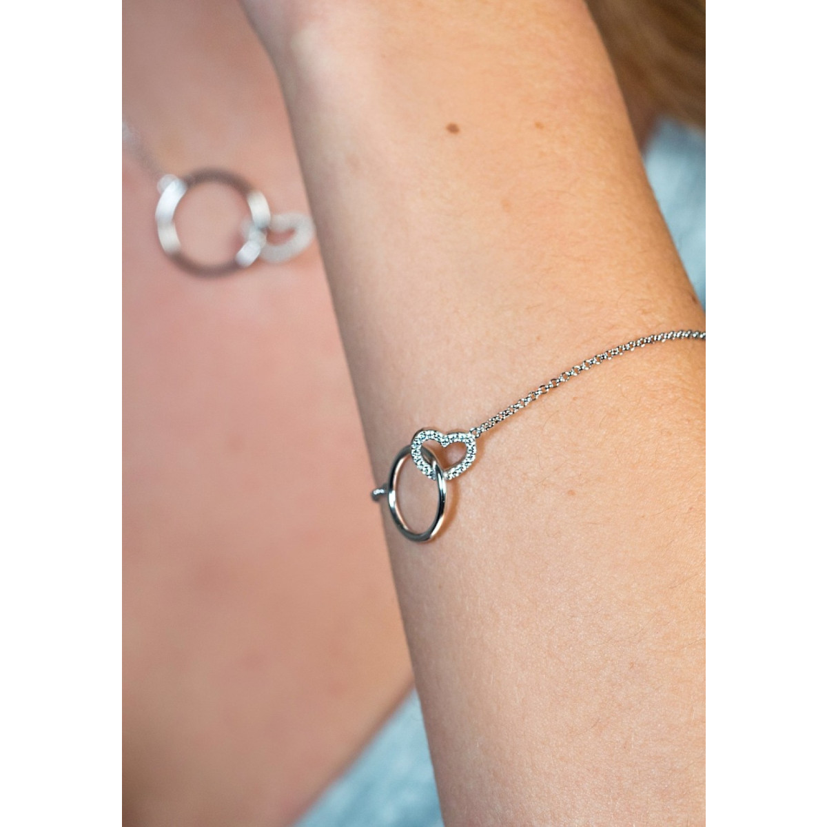 Zinzi zilveren jasseron armband met hartje ZIA1483