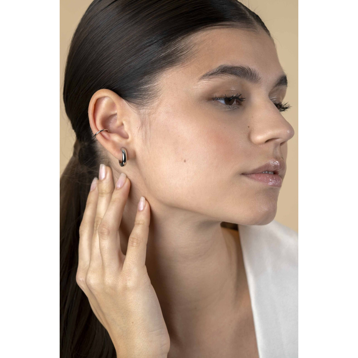 Zinzi ZIO-CUFF1 zilveren glanzende earcuffs 1.4 mm breed - Diameter 12.5 mm