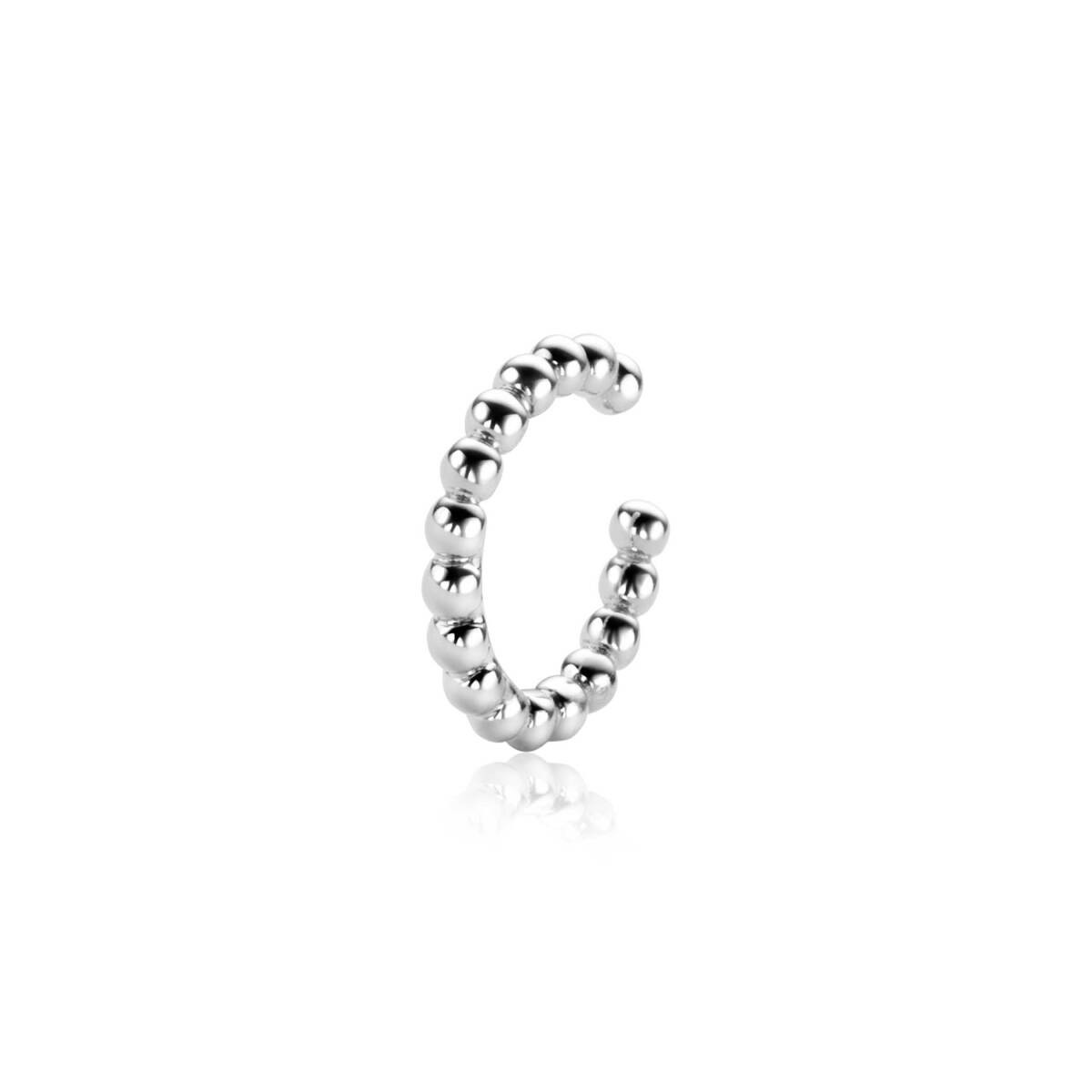 Zinzi ZIO-CUFF2 zilveren earcuffs met bolletjes 2 mm breed - Diameter 14 mm